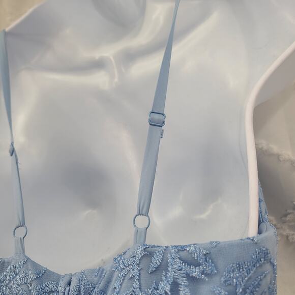 Speechless empire waist rhinestone embellished Prom formal lace dress Sz 3 Blue - Picture 6 of 11